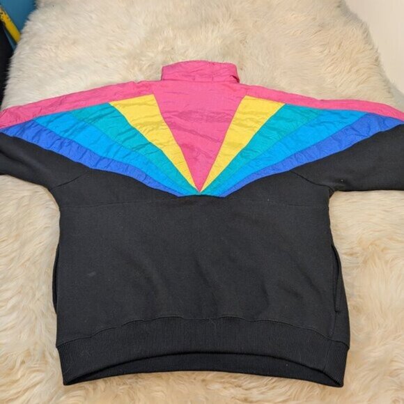 VTG 80's Lavon Color Block Abstract Nylon Windbreaker Jacket Womens Size Large - Picture 7 of 7